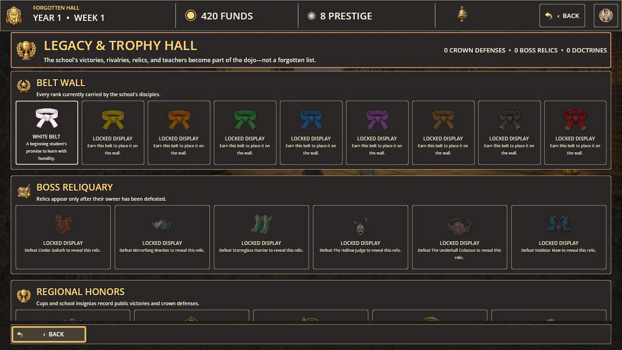 Build a legacy the dojo can display